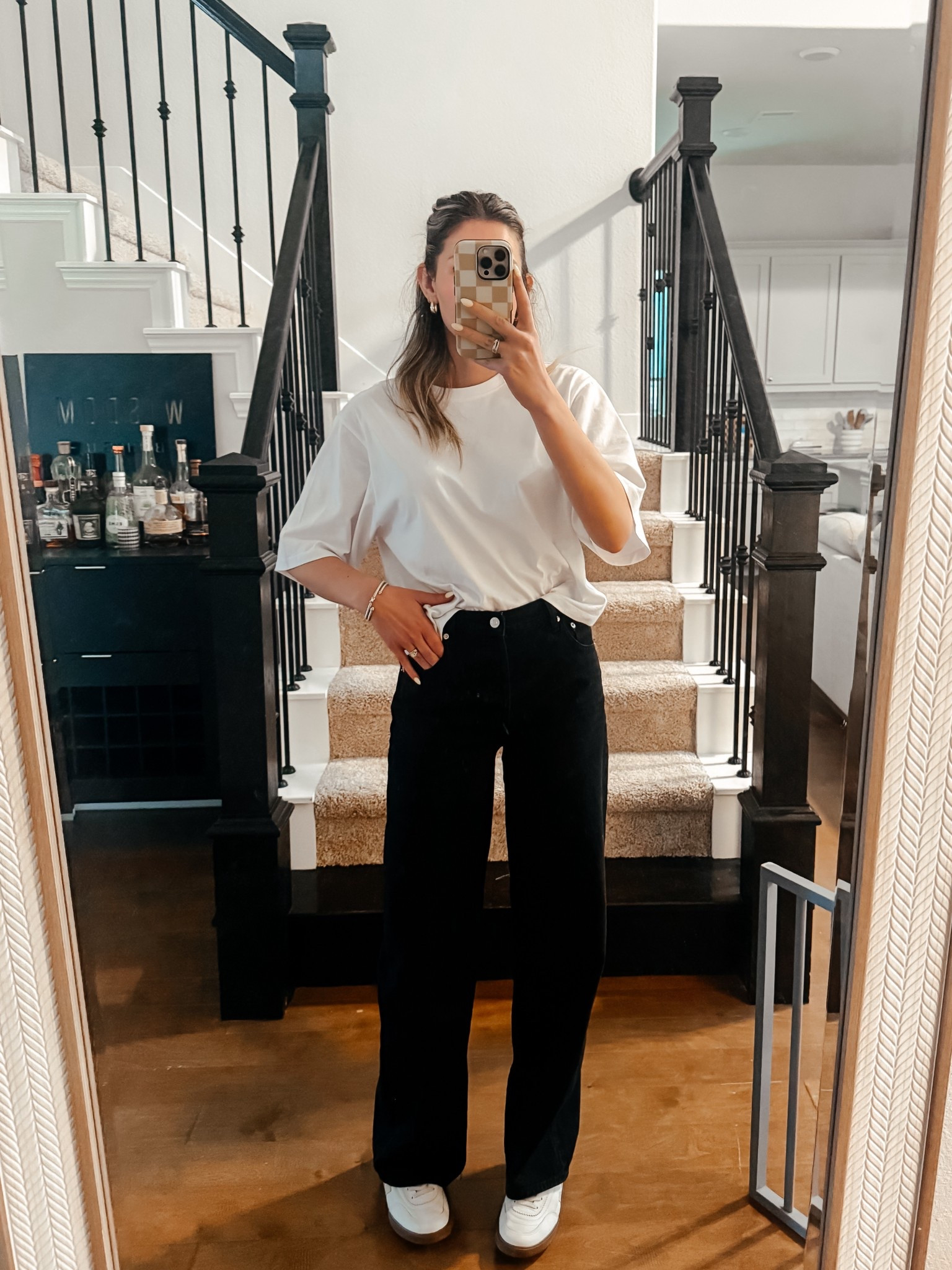 Casual office Friday outfit @Pistola Denim 

#casualofficeoutfit
	•	#businesscasualstyle
	•	#workoutfitideas
	•	#widelegjeans
	•	#everydaystyle
	•	#officestyle

#LTKootd #LTKdayinmylife #LTKWorkwear