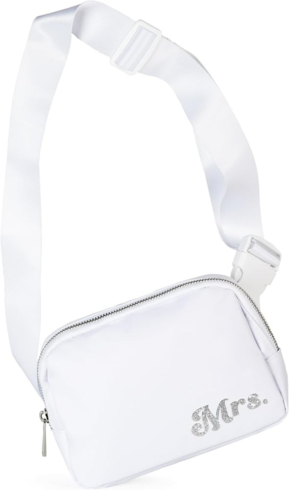 Mrs Bag for Future Mrs Gifts - White Fanny Pack Bride Accessories - Cute Bachelorette Outfit for ... | Amazon (US)