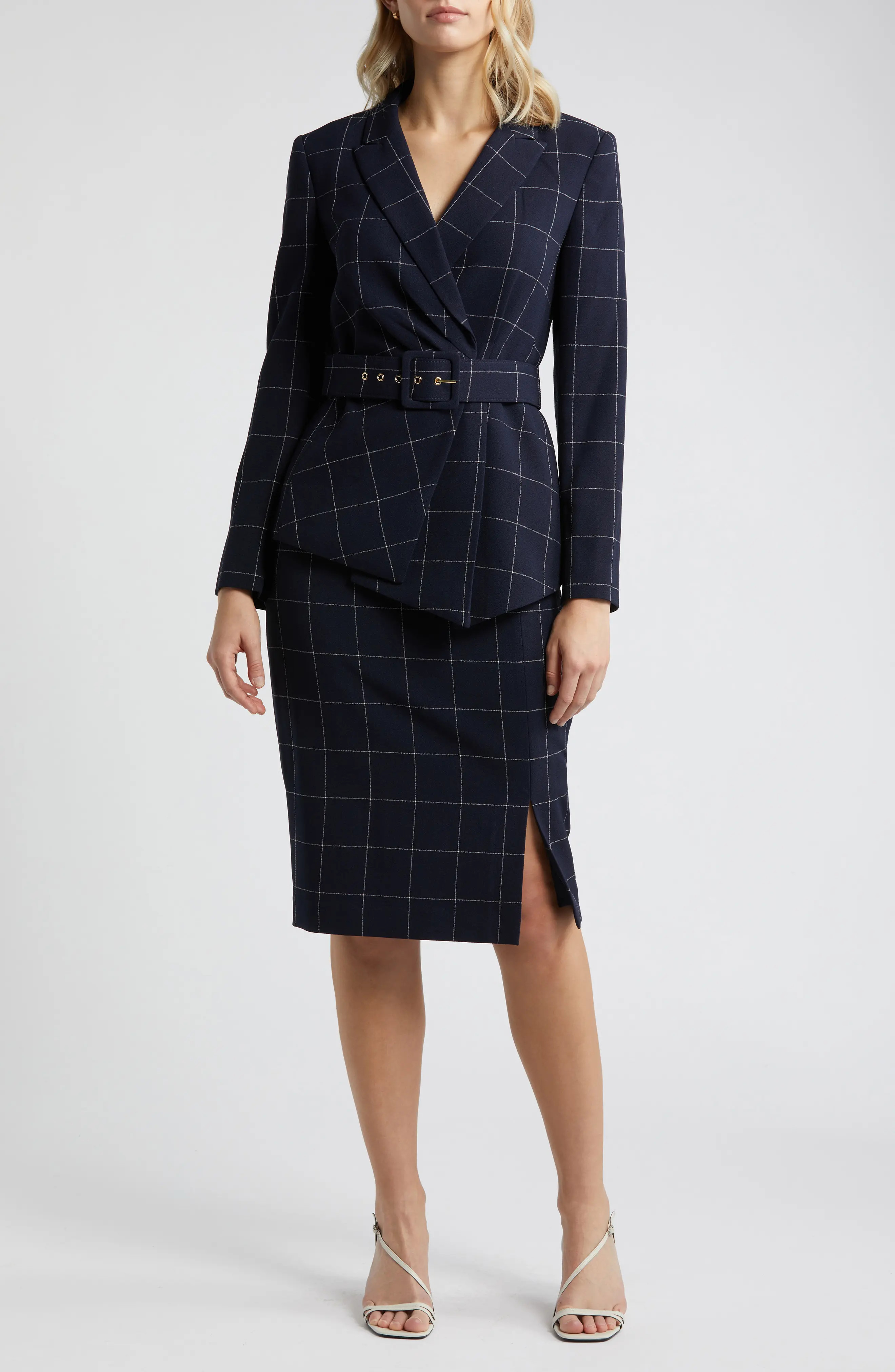 Windowpane Plaid Two-Piece Long Sleeve Dress (Women) | Nordstrom | Nordstrom