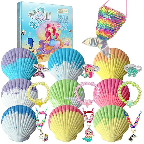 Clear&Fresh Magic Shell Bath Bombs for Kids with Surprise Jewelrys Inside, 9 Extra Large Bath Sal... | Amazon (US)