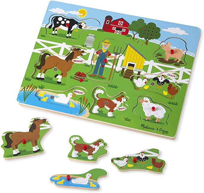 Melissa & Doug Old MacDonald's Farm Sound Puzzle - Farm Animal Toys, Sound Puzzles For Toddlers A... | Amazon (US)