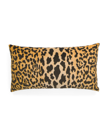 Made In Usa 14x24 Jamil Leopard Print Velvet Luxe Lumbar Pillow | TJ Maxx