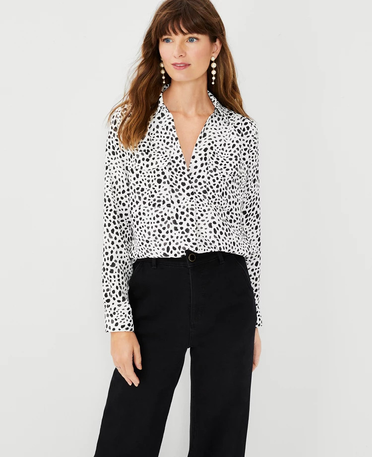 Animal Print Camp Shirt | Ann Taylor (US)