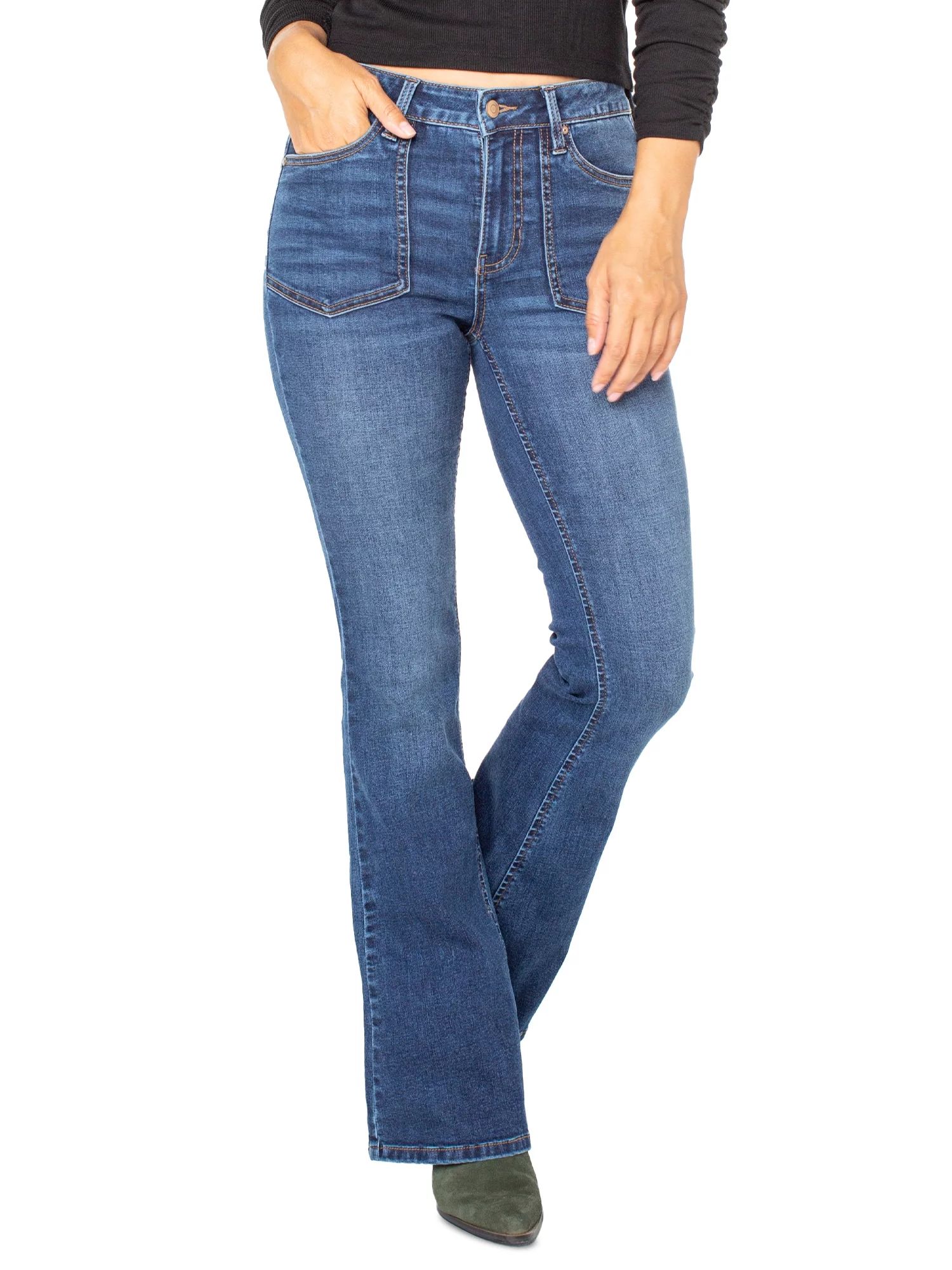Celebrity Pink Women's Mid Rise Flare Jeans, Sizes 1-21 | Walmart (US)