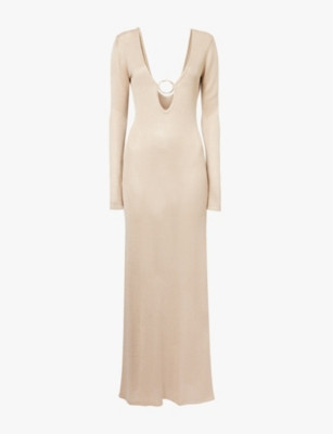 Nyala plunge neckline knitted maxi dress | Selfridges