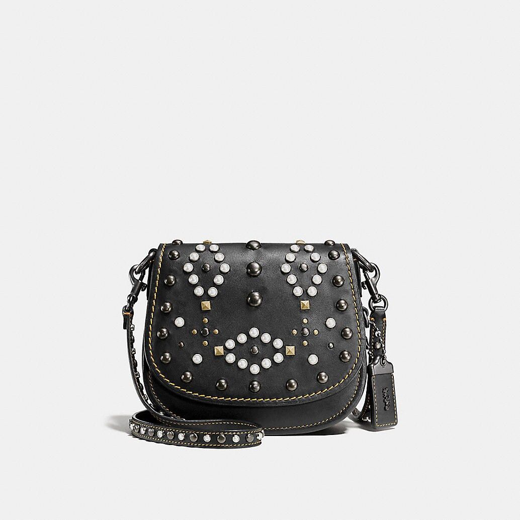 Western Rivets Saddle Bag 17 in Glovetanned Leather | Coach (US)