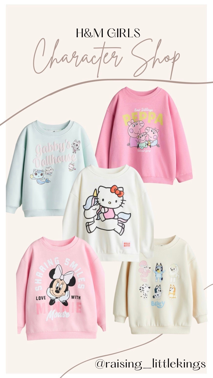 Before having kids: ‘I’m not buying character clothing’
After having kids: ‘OMG a new Bluey shirt!!!’

Seriously though, H&M has the cutest character clothes for kids! I love how they keep it simple and aesthetic! These sweatshirts are so perfect for the little girls!

#LTKmomlife #LTKKids #LTKGiftGuide