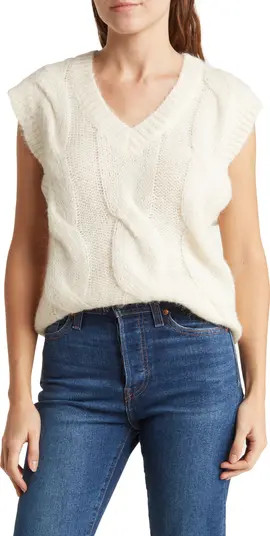 FRNCH Cable Knit Sleeveless Vest | Nordstromrack | Nordstrom Rack