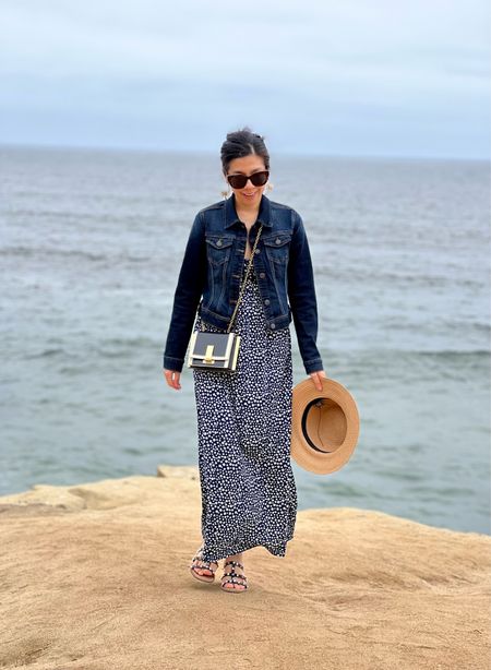 For gloomy beach days, I like wearing a maxi and denim jacket combination. I also bring my fedora because sunny or not, UV light can still penetrate clouds. The only thing that prevents me from wearing it is the wind! Here, I paired my polka dot maxi with a dark washed denim jacket and studded sandals.

#LTKunder100 #LTKFind #LTKSeasonal