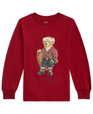 Boys' 2-7 Polo Bear Cotton Long-Sleeve Tee | Macy's