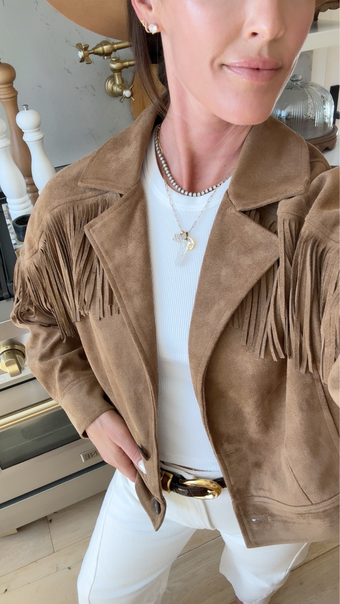 New affordable fringe jacket for fall🤎🍂 wearing a small 🤠

Outfit
Ootd
Over 40
Country concert

#LTKootd #LTKSeasonal #LTKOver40
