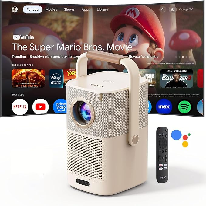 [Sound by JBL & Built-in Google TV] Yaber T2 Plus GTV Outdoor Projector - Smart Projector with Wi... | Amazon (US)
