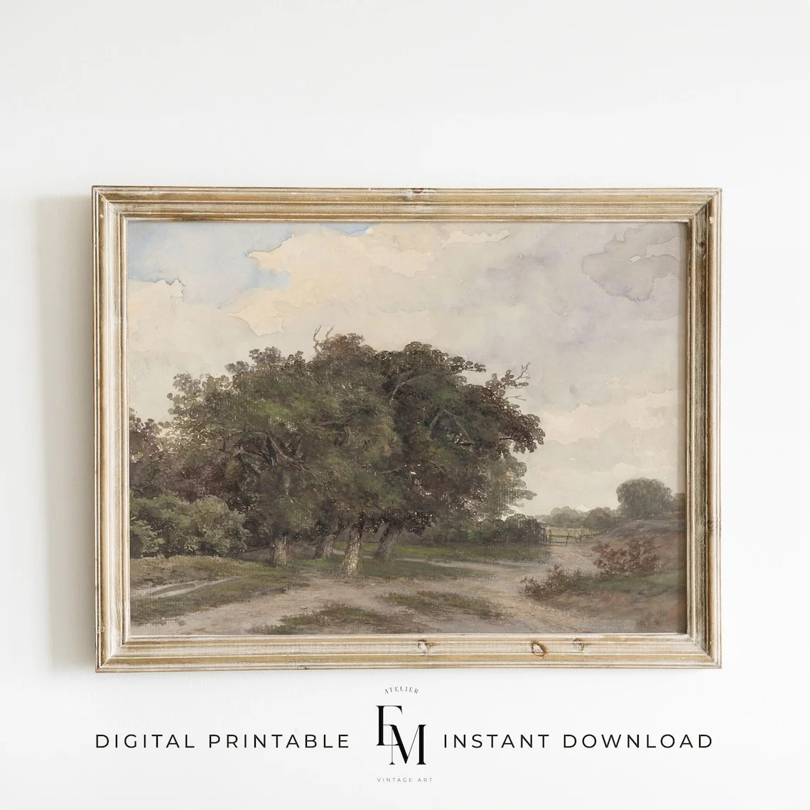 Muted Summer Vintage Landscape Print Summer Country Antique Timeless Farmhouse Living Room Decor ... | Walmart (US)
