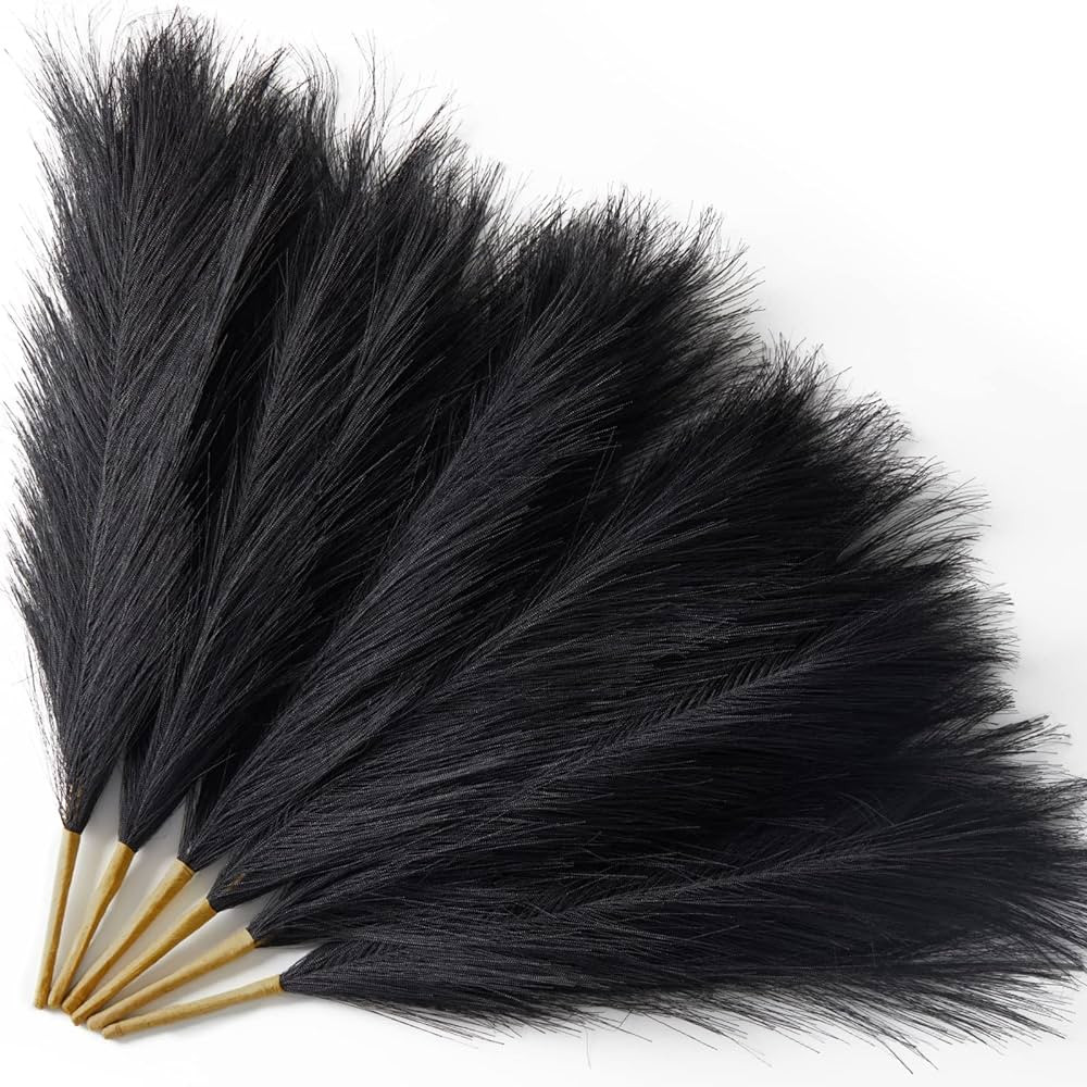 Serwalin Pampas Grass Black 17 Inch 6pcs, Faux Pampas Grass Short Artificial Pompas Home and Part... | Amazon (CA)
