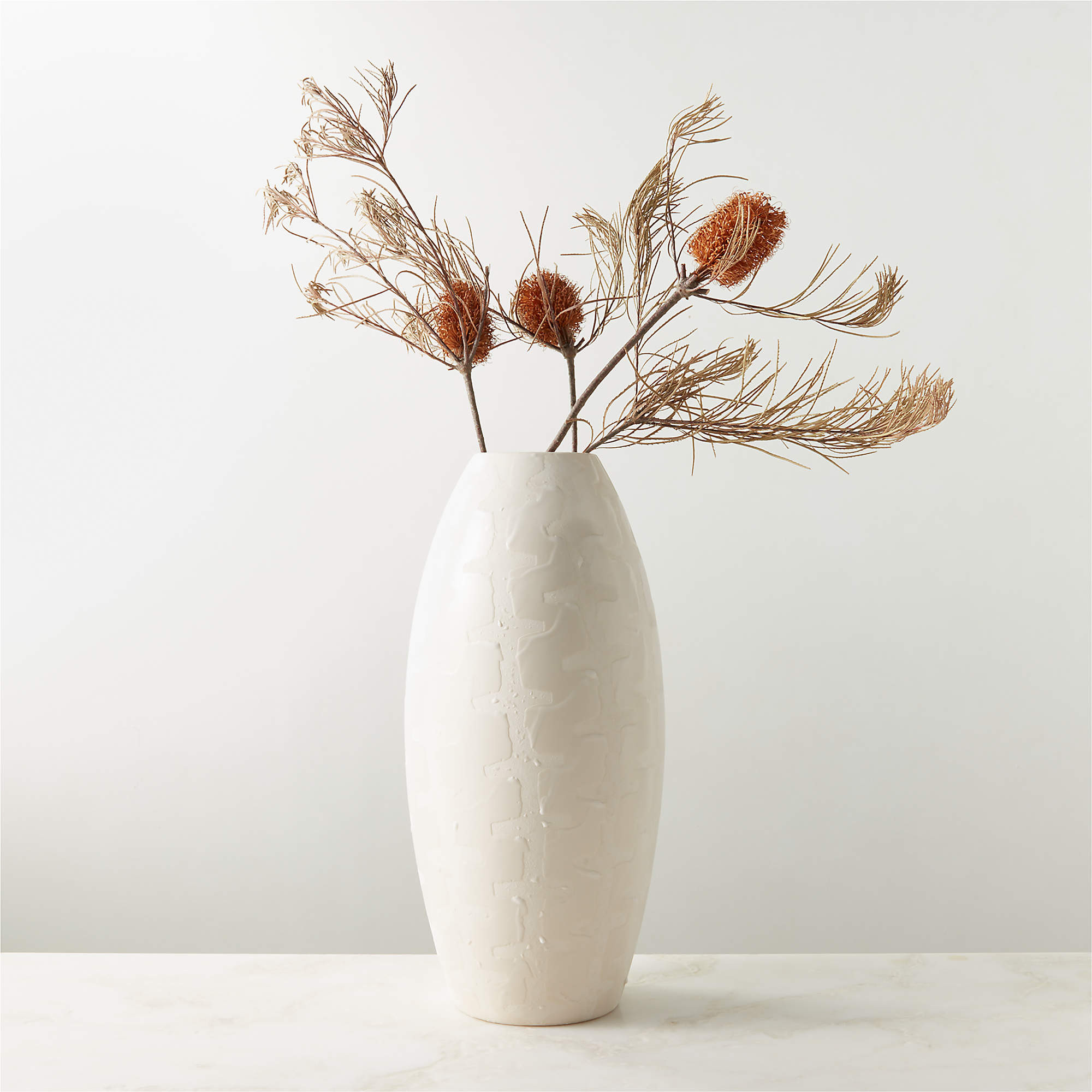 Marcello Warm White Patterned Ceramic Vase + Reviews | CB2 | CB2