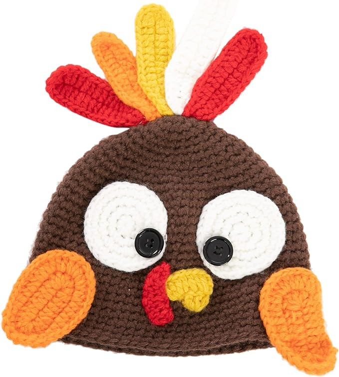 Thanksgiving Christmas Turkey Beanie Hat Cap Cute Cartoon Animal Beanie with Ear Flap Photograph ... | Amazon (US)