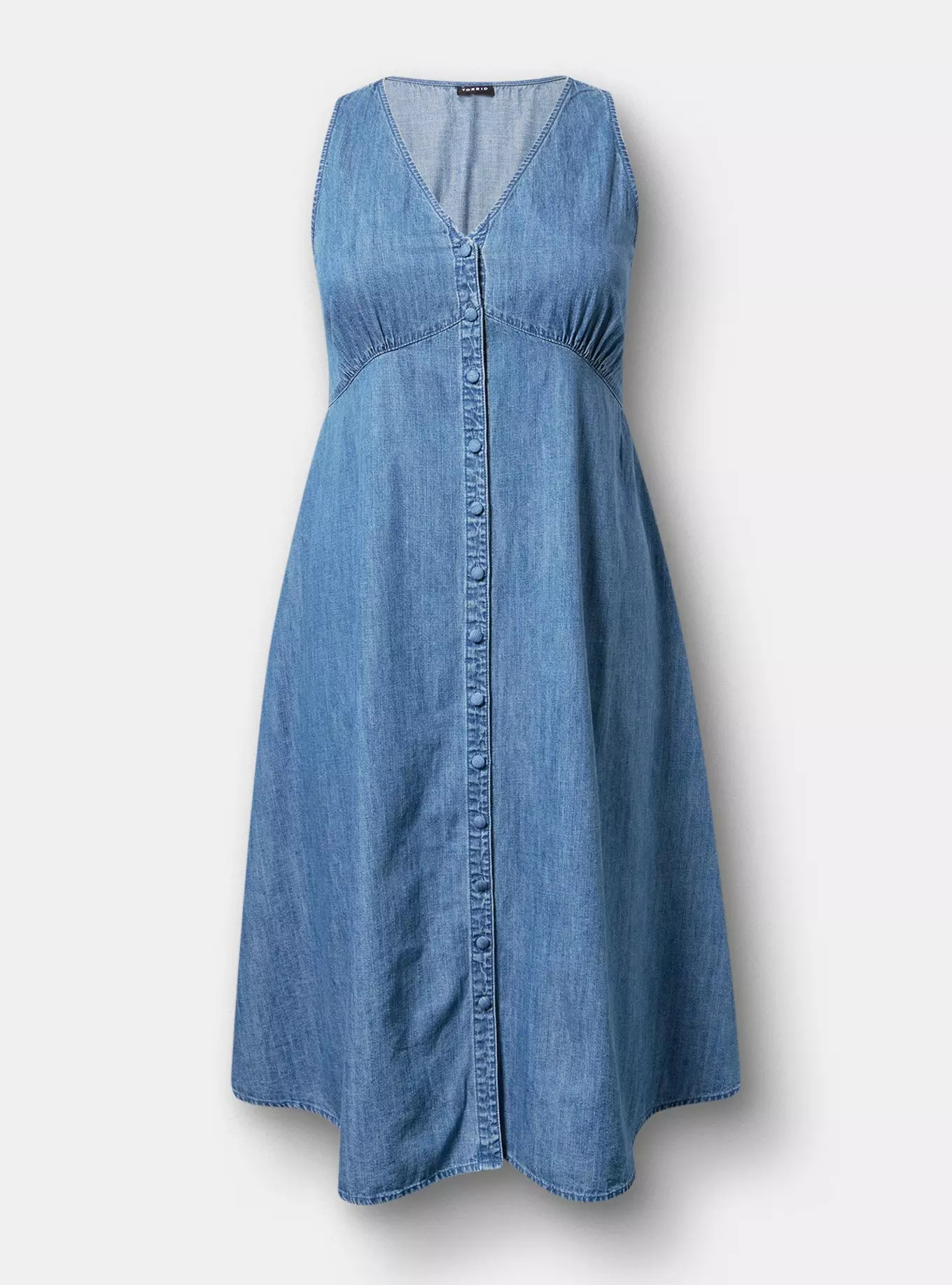 Button Front Denim Midi Dress | Torrid (US & Canada)