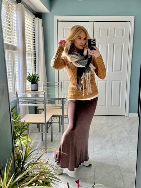 Maxi skirt outfit idea for cold weather. #maxiskirt #sportychic #athleisure #comfychic #coldweatherstyle #coldweatheroutfit #coldweatherfashion #over40style #over40fashion #over50style #over50fashion #beauty101bylisa #ltk #amazonfashion #founditonamazon

#LTKSpringSale #LTKsalealert #LTKfindsunder50