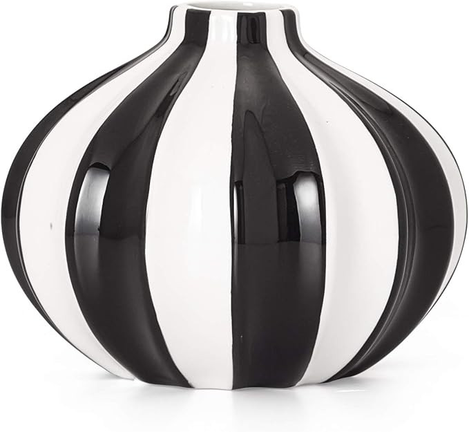Torre & Tagus Abstract Black Band Ceramic Vase (5.5-inch) | Amazon (US)