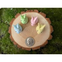 Sweet Miniature, Wood, Pastel Bunnies Four Colors | Etsy (US)