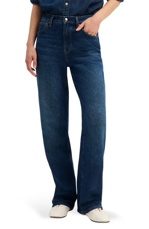 Madewell The Perfect Wide Leg Airy Denim Jeans in Bedford Wash at Nordstrom, Size 24 | Nordstrom