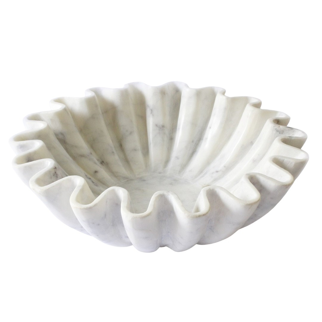 Carved Marble Lotus Bowl | Megan Molten
