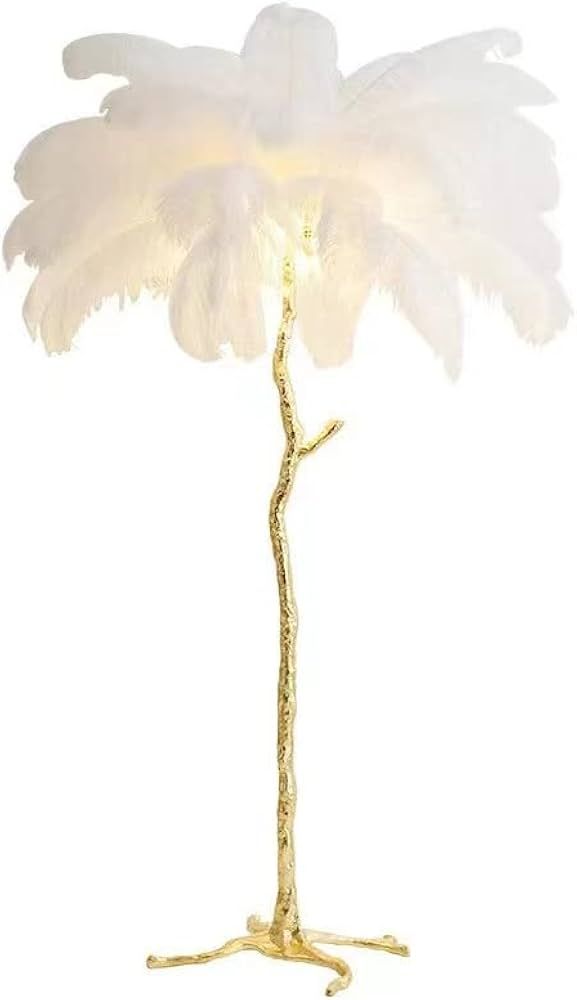 VENIVIDI Romantic Feather Floor Lamp Modern Luxury Resin Ostrich Feather LED Lamp Living Room Bed... | Amazon (US)