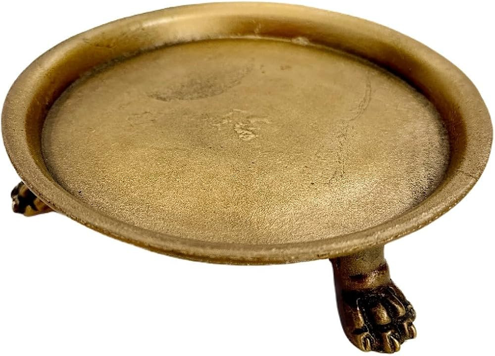 Hapton House 100% Solid Brass Clawfoot Candle Dish - Pedestal Dish - Candle Holder - Jewelry Hold... | Amazon (US)