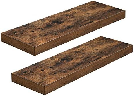 VASAGLE Wall Shelf Set of 2, Vintage Floating Shelf 23.6 Inch, Hanging Shelves Wall Mounted, for ... | Amazon (US)