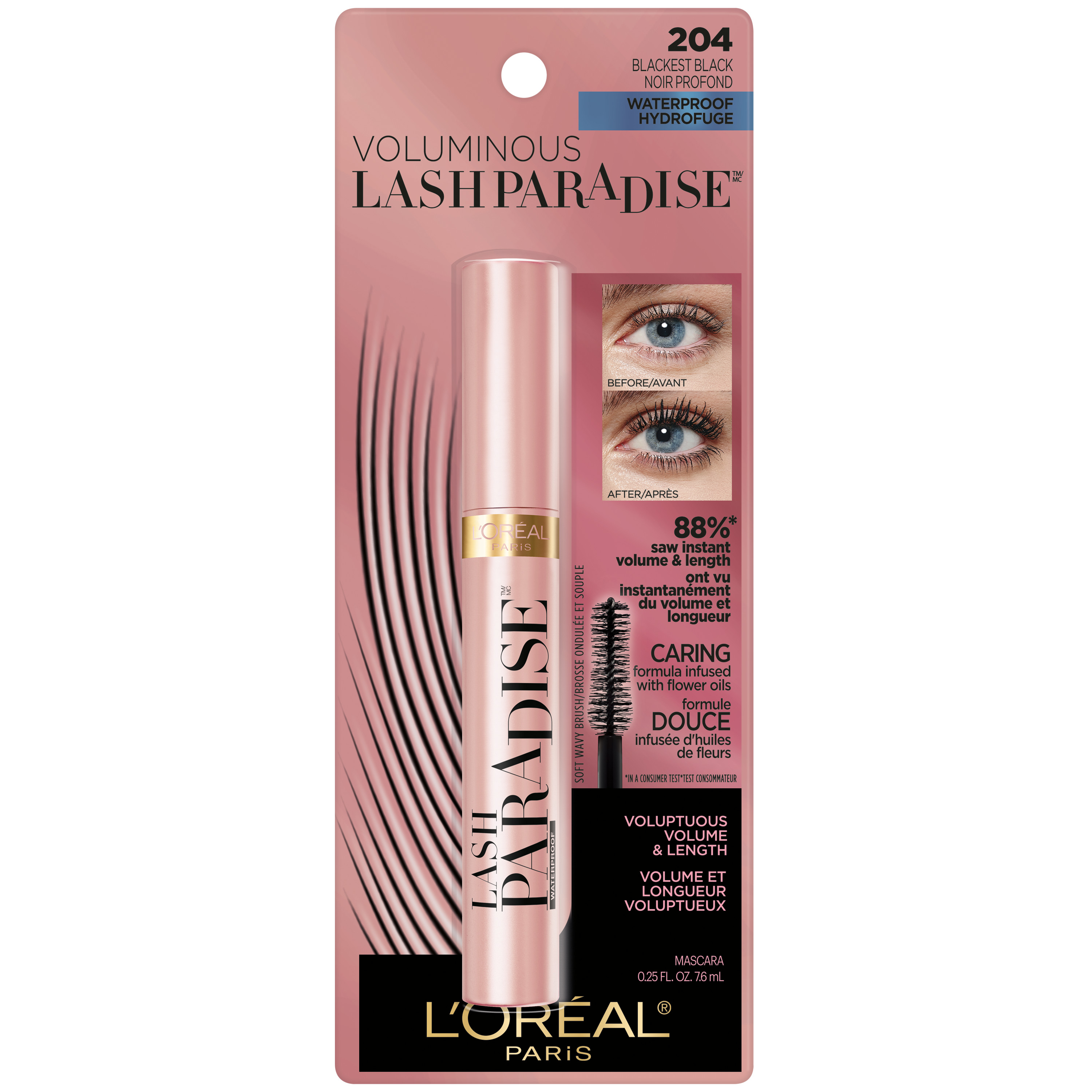 L'Oreal Paris Voluminous Lash Paradise Waterproof Mascara, Blackest Black | Walmart (US)