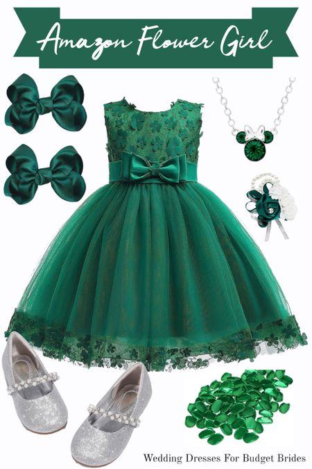Amazon flower girl outfit in emerald green and silver.

#flowergirldress #pageantdress #girlsbirthdaydress #girlspartydress #disneynecklace

#LTKbaby #LTKkids #LTKwedding