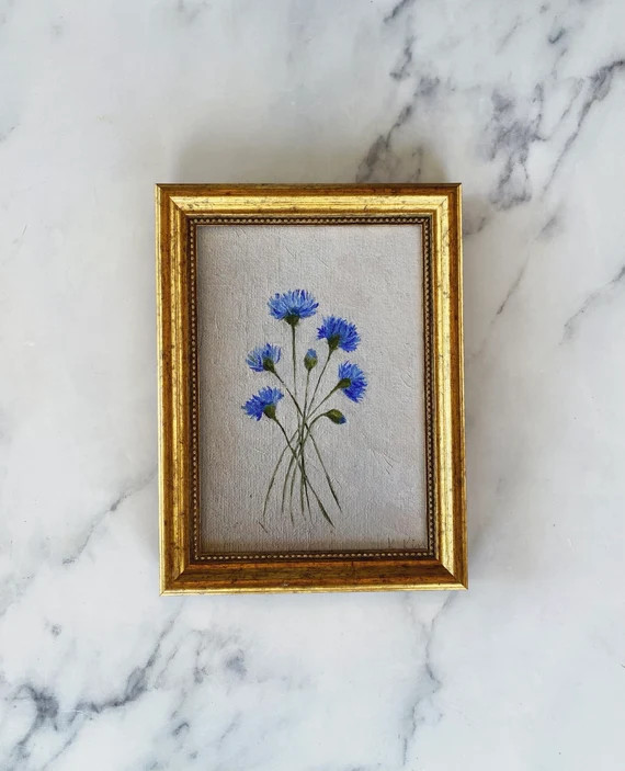 BACHELOR BUTTONS Art Print - Unframed Giclee Oil Painting Print - Oil Painting Still Life Origina... | Etsy (US)