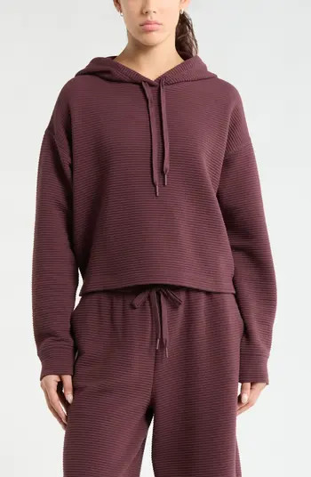 Ottoman Cotton Blend Ribbed Hoodie | Nordstrom