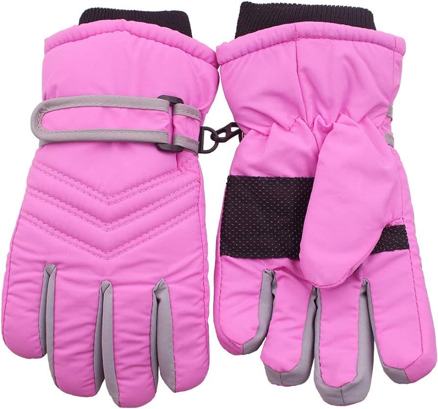 kimmyku Kid's Boy Girl Fleece Winter Gloves Mittens Non Slip Riding Driving Hiking Ski Sports | Amazon (US)