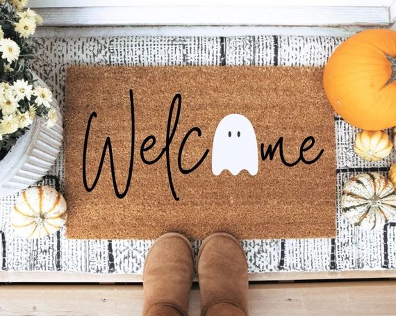 Welcome Ghost Doormat Ghost Doormat  Fall Doormat  - Etsy | Etsy (US)