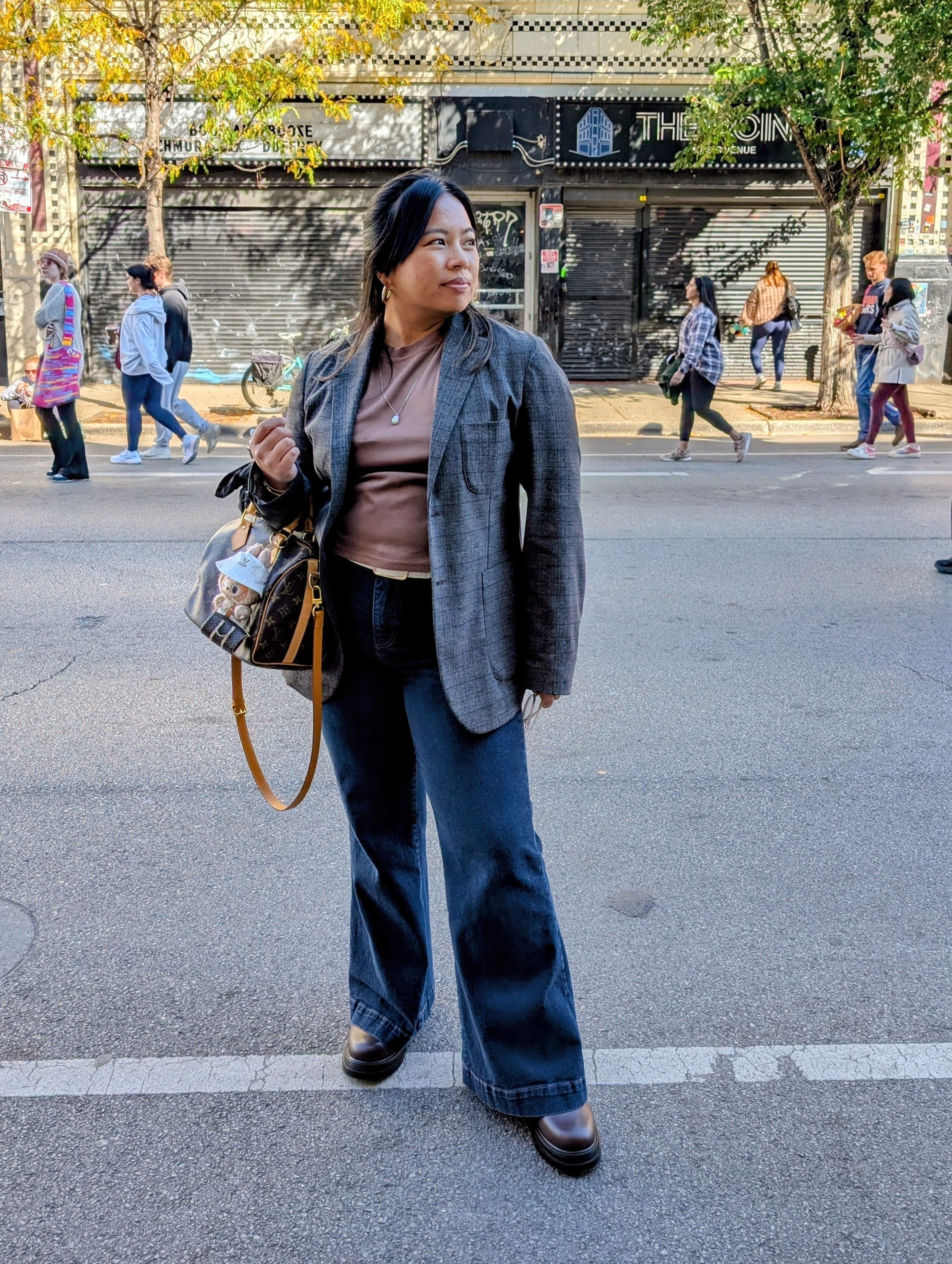 Fall outfit with cozy brown tones - tshirt is Amazon size L - these jeans are Jessica Simpsons size 31 originally from Costco - a little long on me at 5'2" but a perfect reason to pair with taller shoes. Blazer was thrifted at a clothing swap

#LTKMidsize #LTKPetite #LTKWorkwear