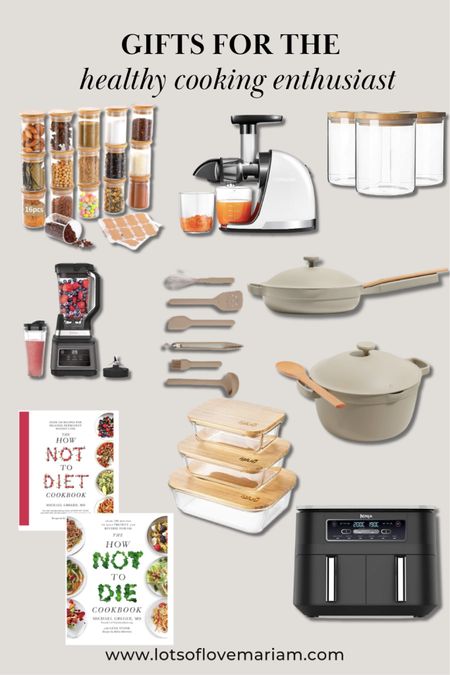 Gift ideas for the cook! The our place always pan is currently on a HUGE DISCOUNT rn! So grab it while you can 😍

Cute kitchen essentials, air fryer, juicer, blender, kitchen utensils, neutral kitchen utensils. Cook book, glass storage jars, glass spice jars 

#LTKSeasonal #LTKGiftGuide #LTKhome