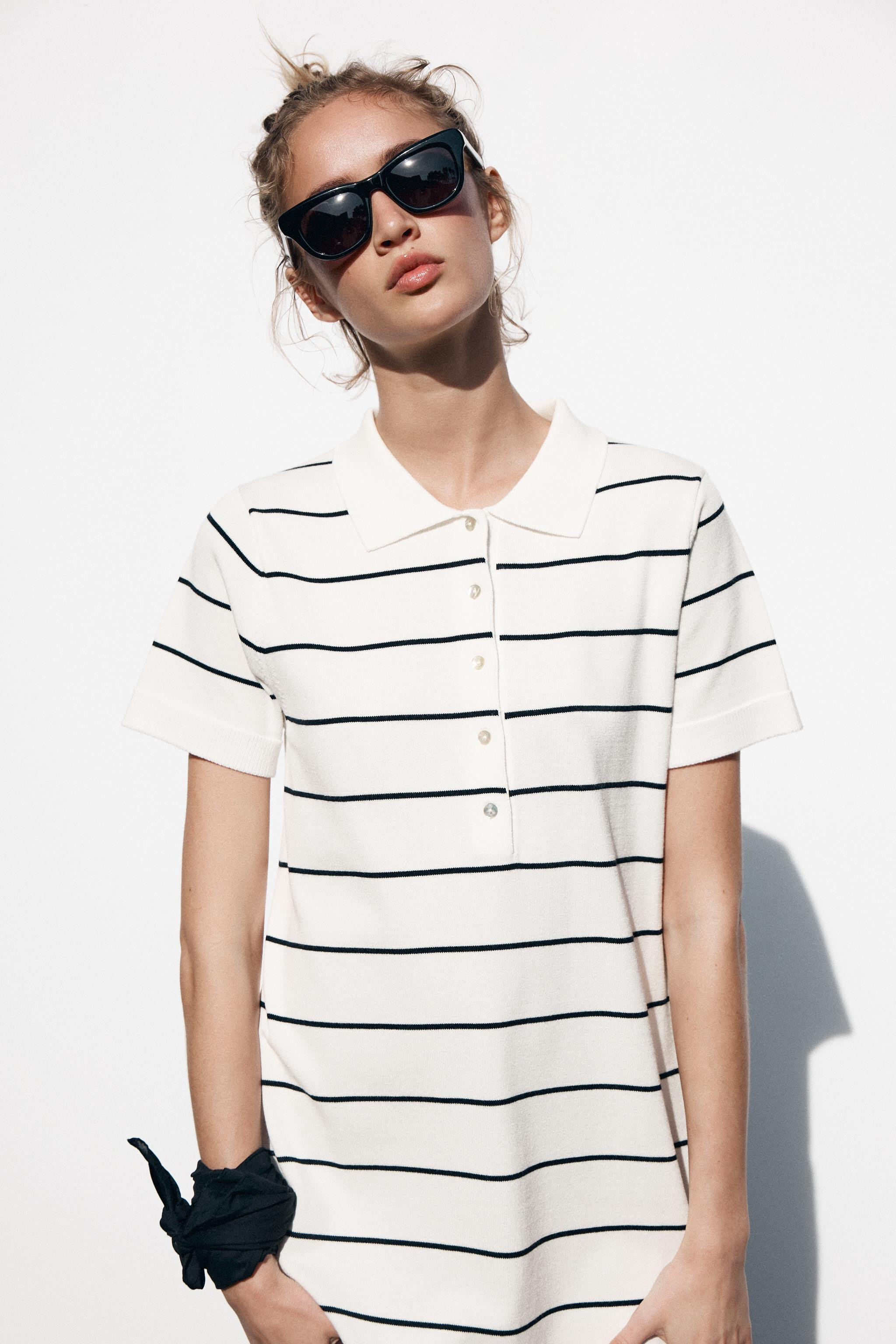 STRIPED KNIT MINI DRESS$ 45.90striped | 5536/028/104Add to cartAddDress with lapel collar and sho... | Zara US