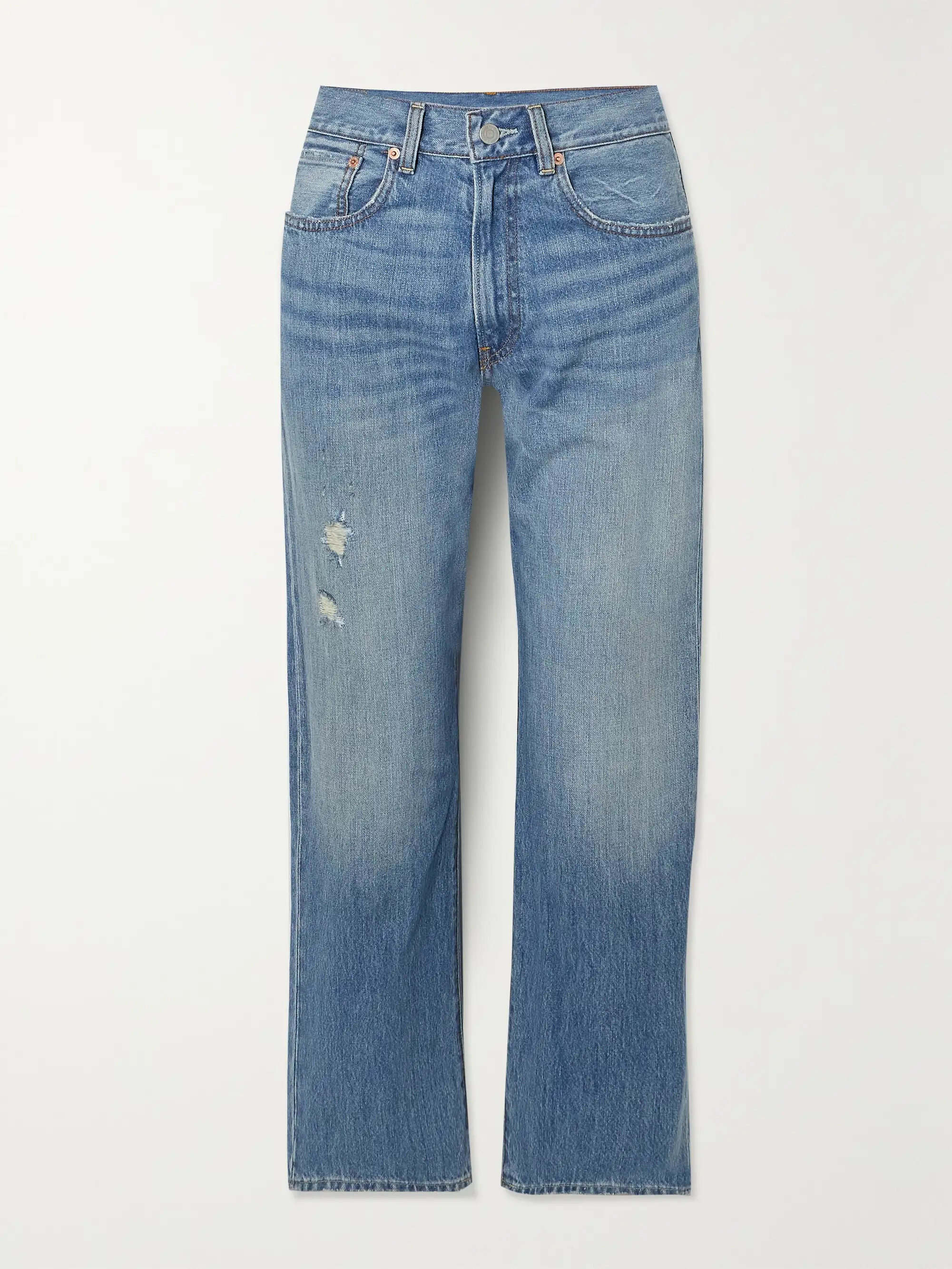 Lucy cropped distressed mid-rise boyfriend jeans | NET-A-PORTER (US)