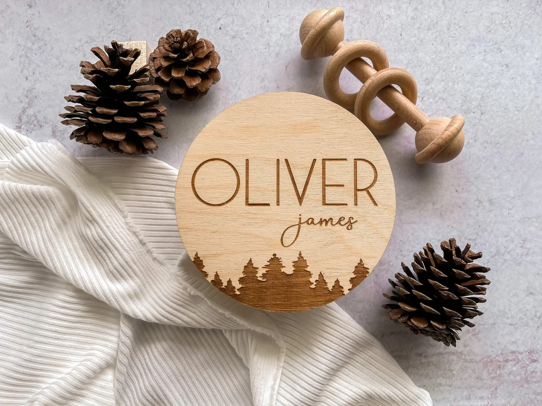 Forest Baby Name Sign, Hospital Name Announcement, Wood Sign Birth Reveal, Baby Name Reveal, Baby... | Etsy (US)
