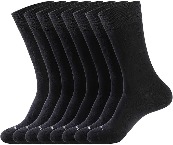 WANDER Men's Dress Socks Cotton Thin Classic Lightweight Socks 6/8 Pairs Solid & Patterned Soft B... | Amazon (US)