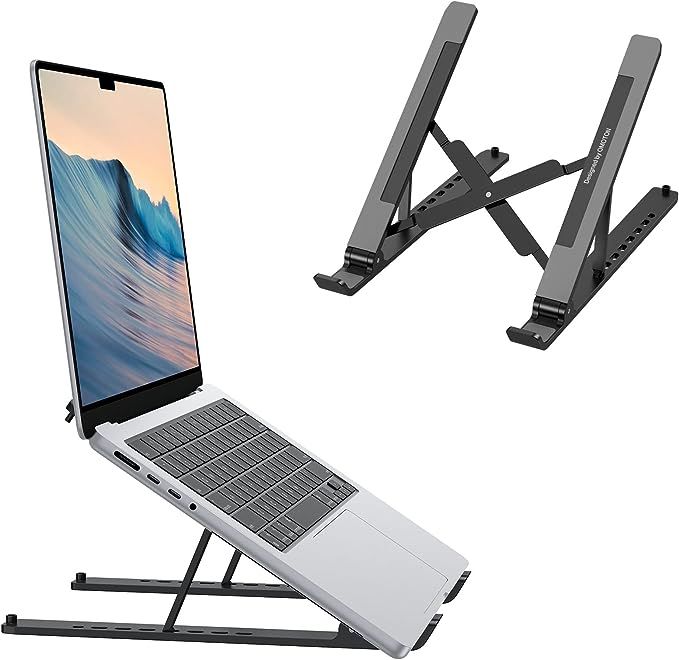 Portable Laptop Stand, OMOTON Laptop Stand for Desk Ergonomic 7-Levels Angles Adjustable Computer... | Amazon (US)
