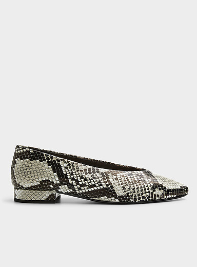 Mini-heel leather ballet flats | Simons