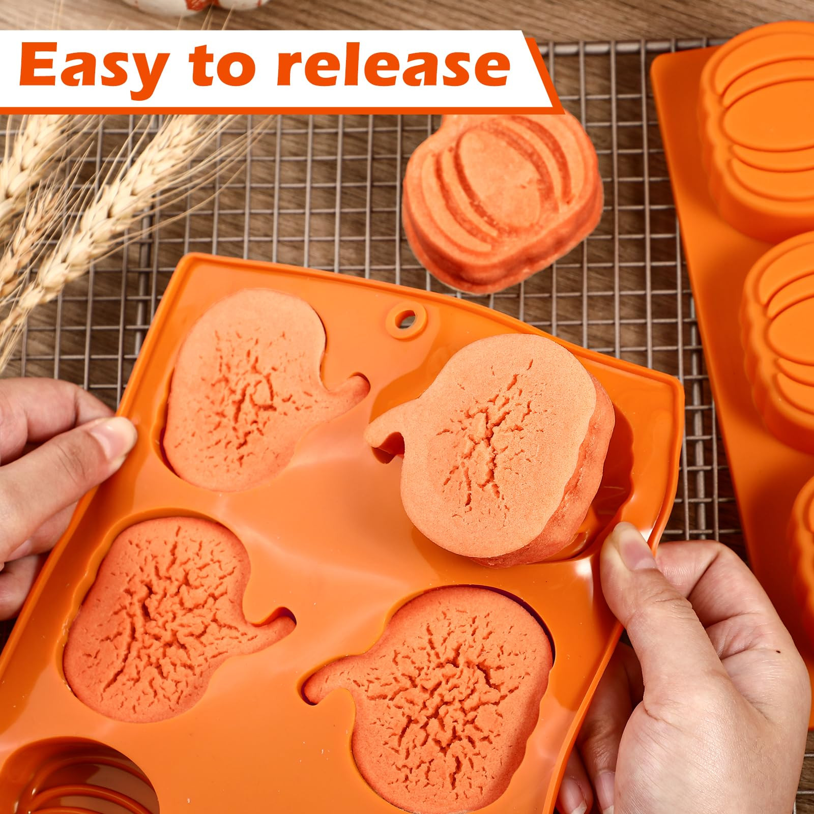 Webake Pumpkin Cake Molds Silicone Pumpkin Cake Pan 6-Cavity Pumpkin Mold for Baking Cupcake Choc... | Amazon (US)