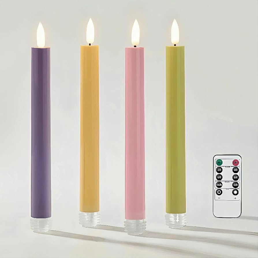 Simplelight Pastel Flameless Taper Candles with Remote -Spring Battery Operated Candles, LED Cand... | Amazon (US)