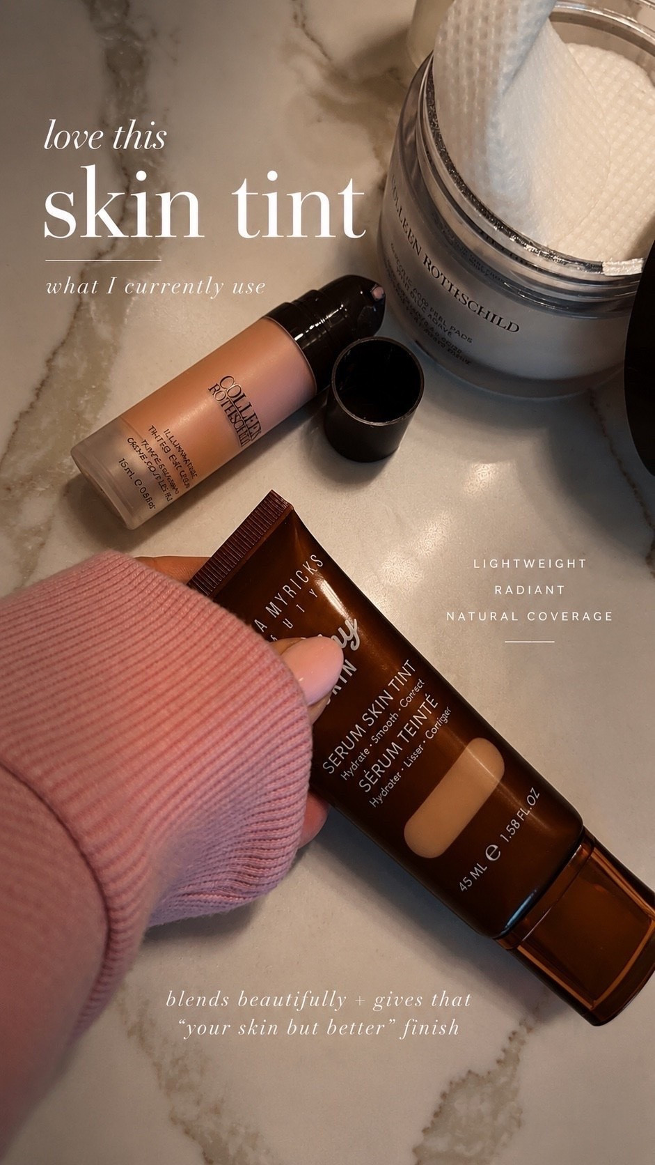 Loving the  Yummy Skin Tint lately 🤍 I wear shade 5 and the finish is SO pretty. The illuminating eye cream brightens + hydrates so well too.

Also forever obsessed with the  glycolic peel pads… I use them 2x a week and they’ve helped my fine lines + texture so much 👏🏼

#LTKmorningroutine #LTKselfcare