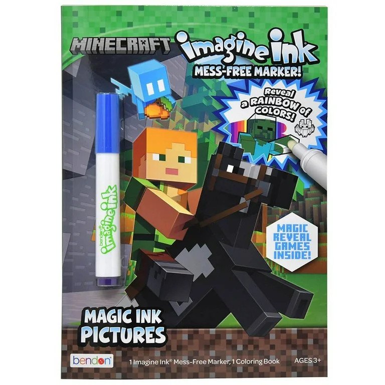 Minecraft Imagine Ink Magic Ink Pictures Activity Book (1 Mess Free Marker & Coloring Book) | Walmart (US)