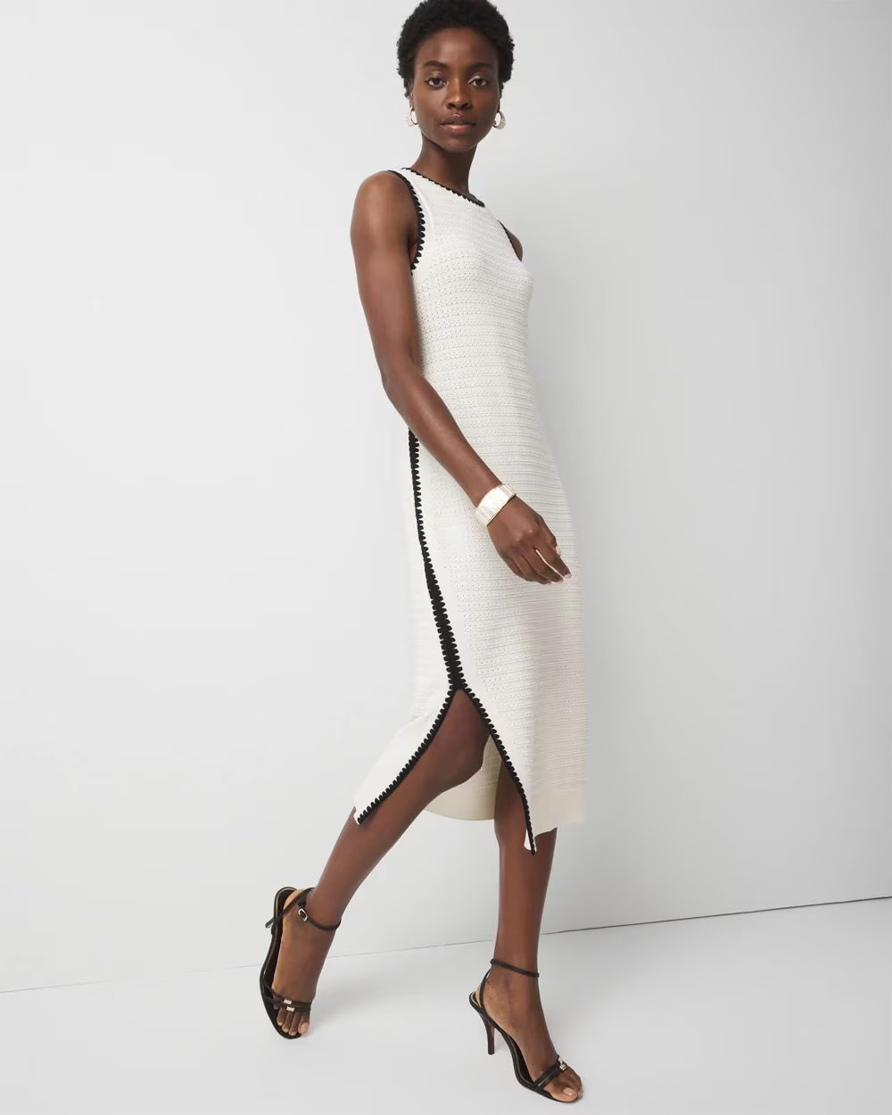 Contrast Trim Sweater Dress | White House Black Market