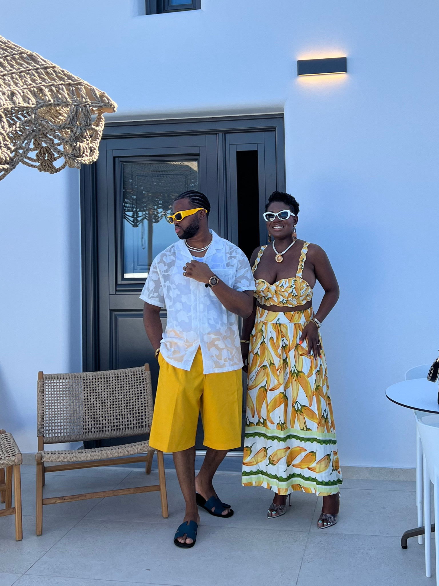Holiday outfits, men’s fashion, matching couples outfit, summer outfit, dopamine dressing, matching outfit, yellow outfit, sheer shirt, resort shirt, yellow shorts, tailored shorts, navy sandals, printed co-ord, banana print, flowy skirt, layered necklace, Perspex heels, yellow sunglasses, asos, BooHoo, Ego, Net-a-Porter, Nobody’s Child

#LTKtravel #LTKeurope #LTKSeasonal