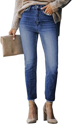 Sidefeel Women's Boyfriend Jeans Stretchy Ripped Distressed Denim Pants Size 4-18 | Amazon (US)